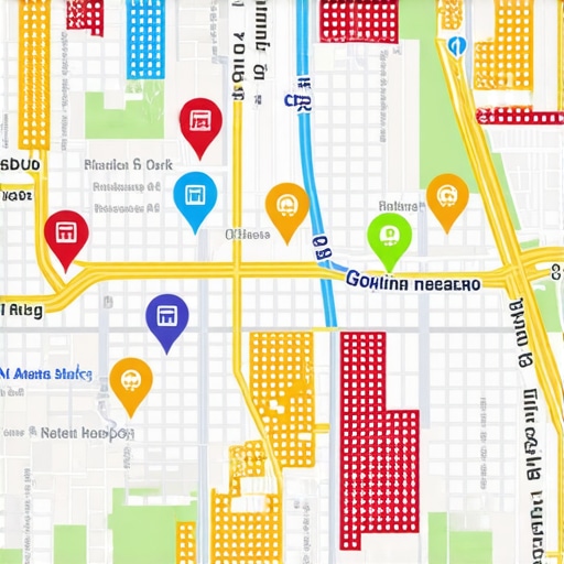 Digital map overlay on Oakland business district highlighting SEO strategies