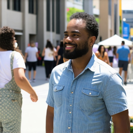 Business owner participating in Oakland community event near landmarks