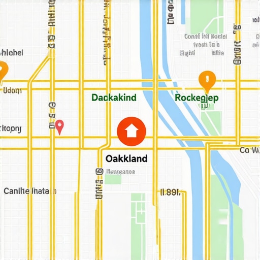 Oakland Local SEO Map Strategy Map of Oakland showing local businesses optimized for SEO