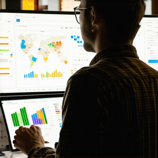 Digital Marketing Tools for Oakland Local SEO A person reviewing local SEO analytics with Oakland maps on a computer screen.
