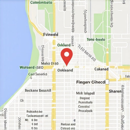 Interactive map of Oakland showing various local businesses optimized for SEO.