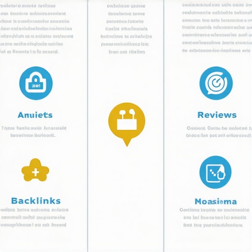 Infographic outlining steps for local SEO optimization in Oakland with icons representing each phase.