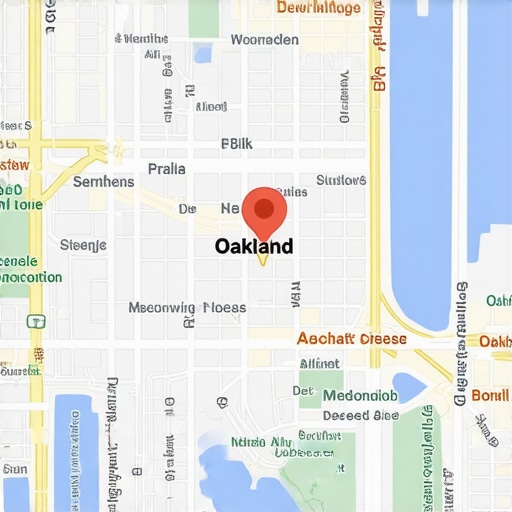 Map of Oakland highlighting local business listings and SEO strategies.