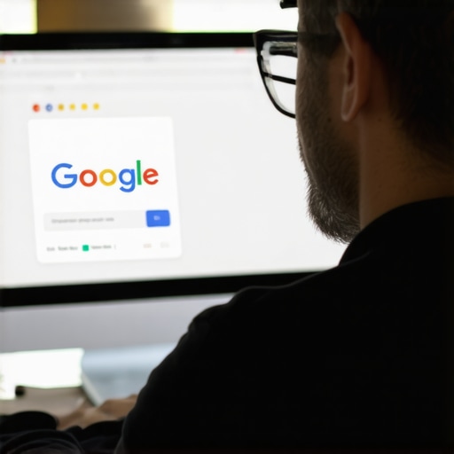 Business owner editing Google My Business listing on laptop