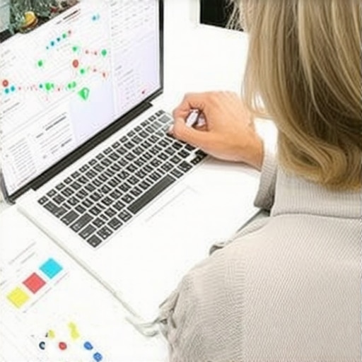 Marketing team analyzing Oakland Google Maps profiles with charts and laptops.